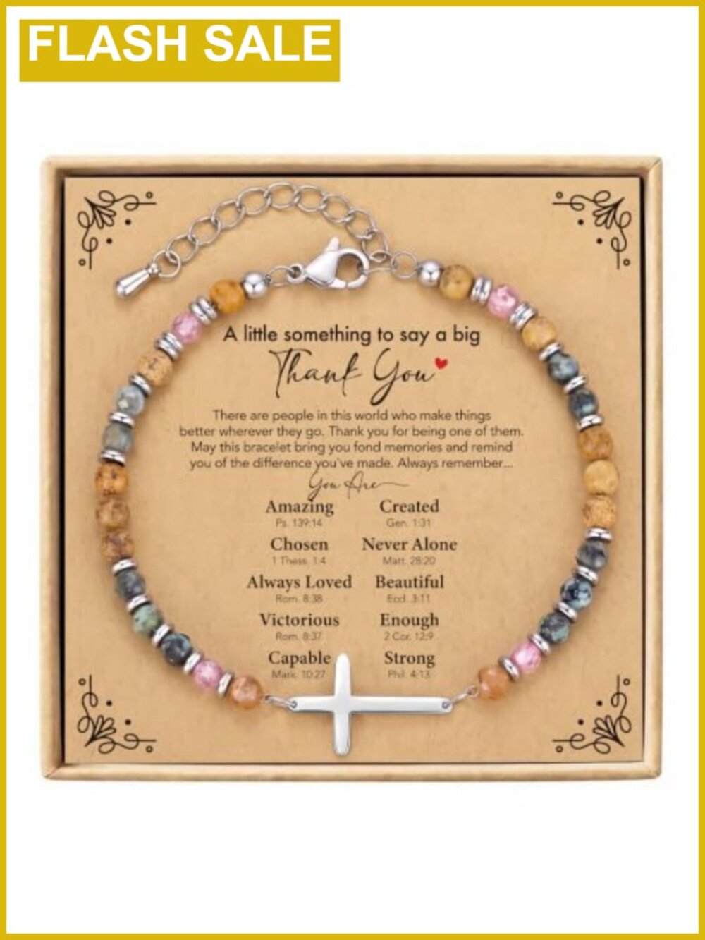 LINGYUAN Wave Bracelet Thank You Gift for Women Link Bracelet